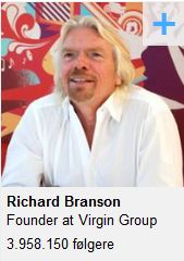Richard Branson er den mest populære influencer på LinkedIn